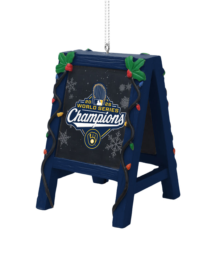Milwaukee Brewers 2026 World Series Champions Chalkboard Easel Ornament FOCO - FOCO.com