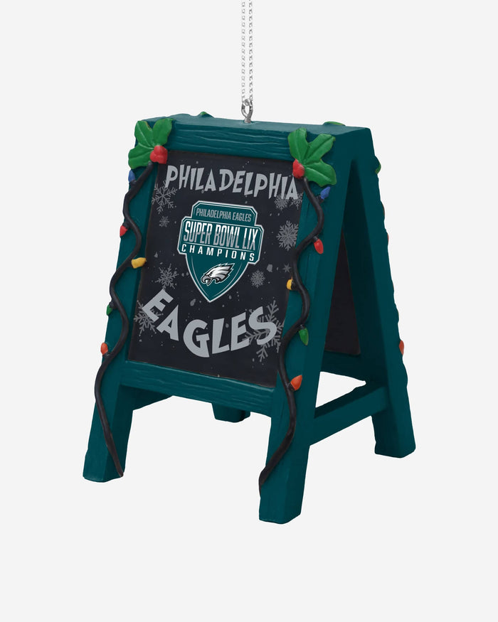 Philadelphia Eagles Super Bowl LIX Champions Chalkboard Easel Ornament FOCO - FOCO.com