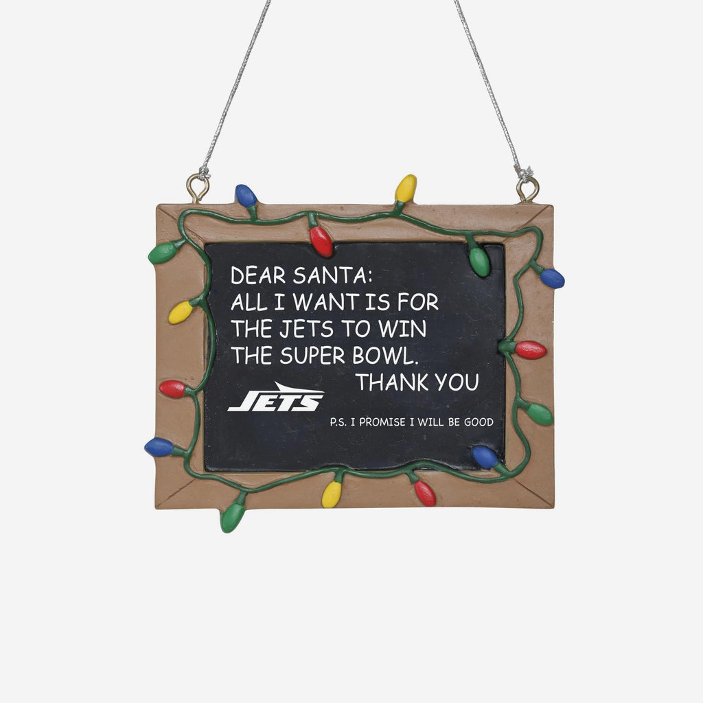 New York Jets Resin Chalkboard Sign Ornament FOCO - FOCO.com