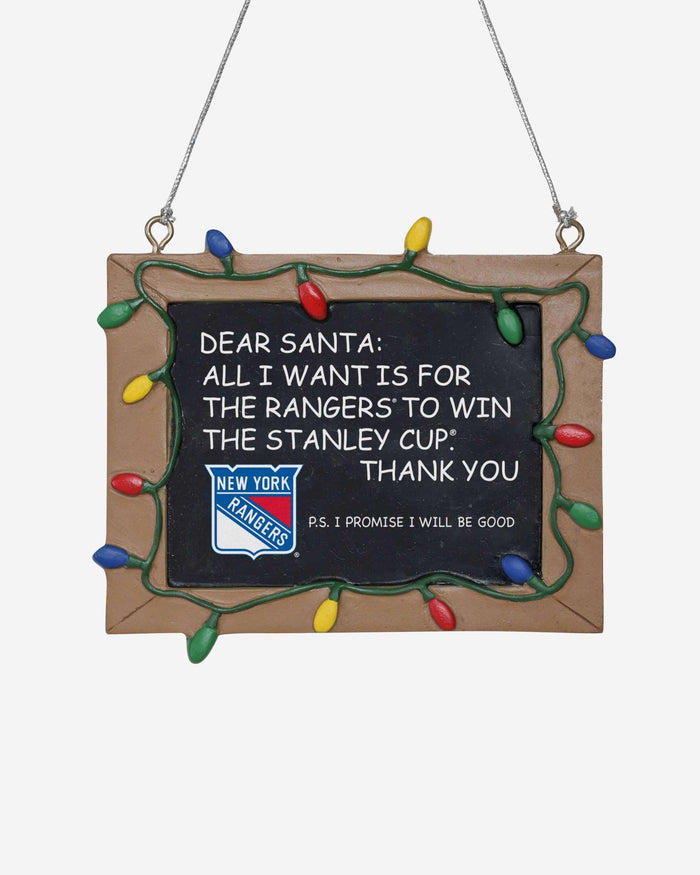 New York Rangers Resin Chalkboard Sign Ornament FOCO - FOCO.com