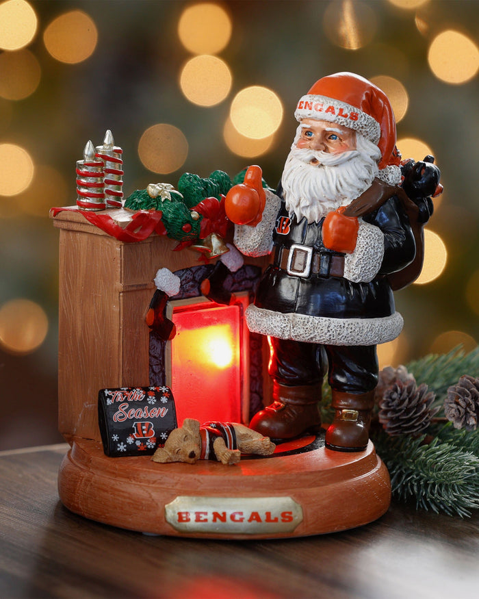 Cincinnati Bengals Santa Fireplace Figurine FOCO - FOCO.com