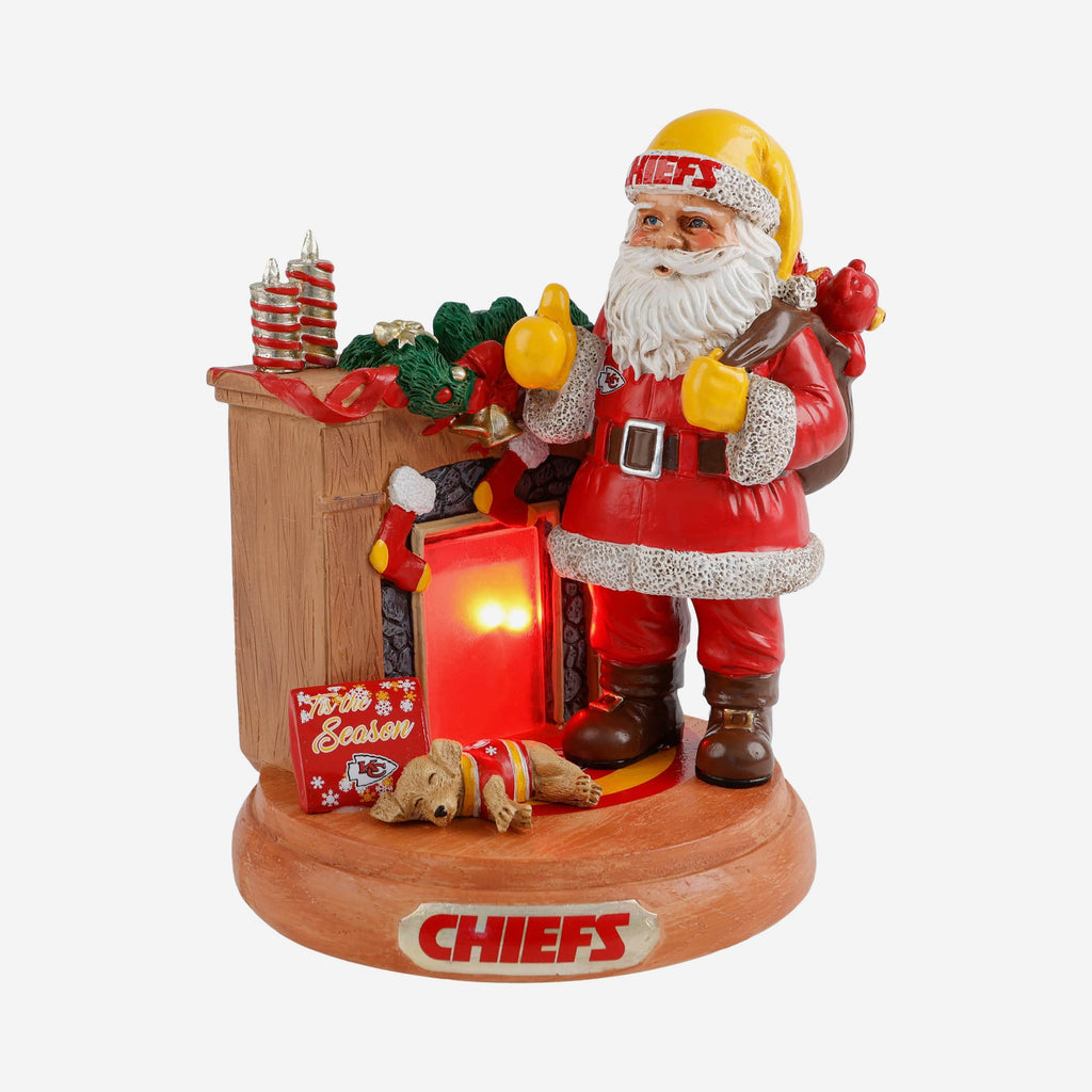 Kansas City Chiefs Santa Fireplace Figurine FOCO - FOCO.com