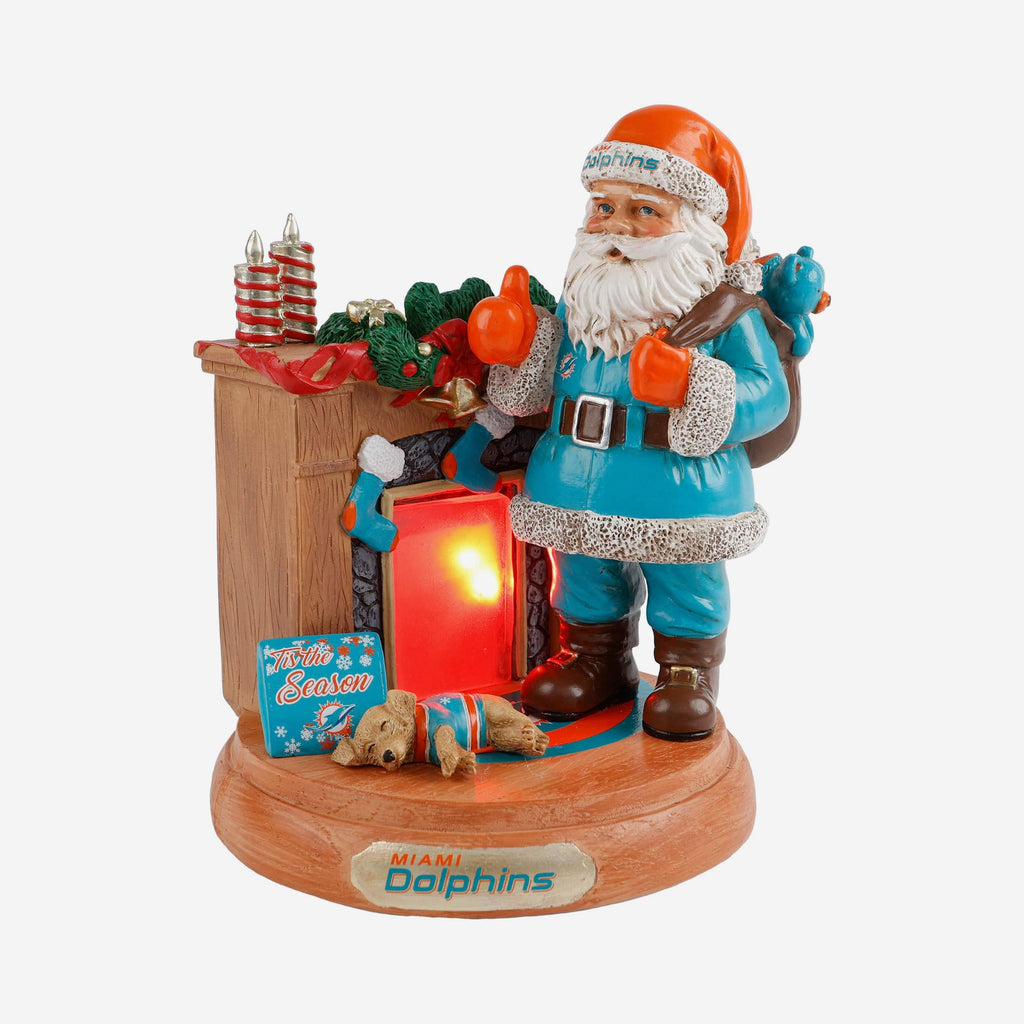 Miami Dolphins Santa Fireplace Figurine FOCO - FOCO.com