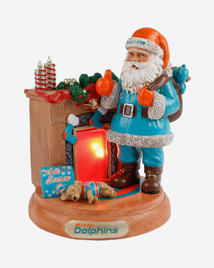 Miami Dolphins Santa Fireplace Figurine FOCO - FOCO.com