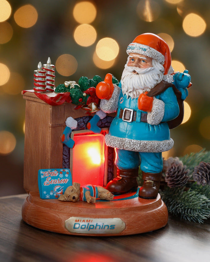 Miami Dolphins Santa Fireplace Figurine FOCO - FOCO.com