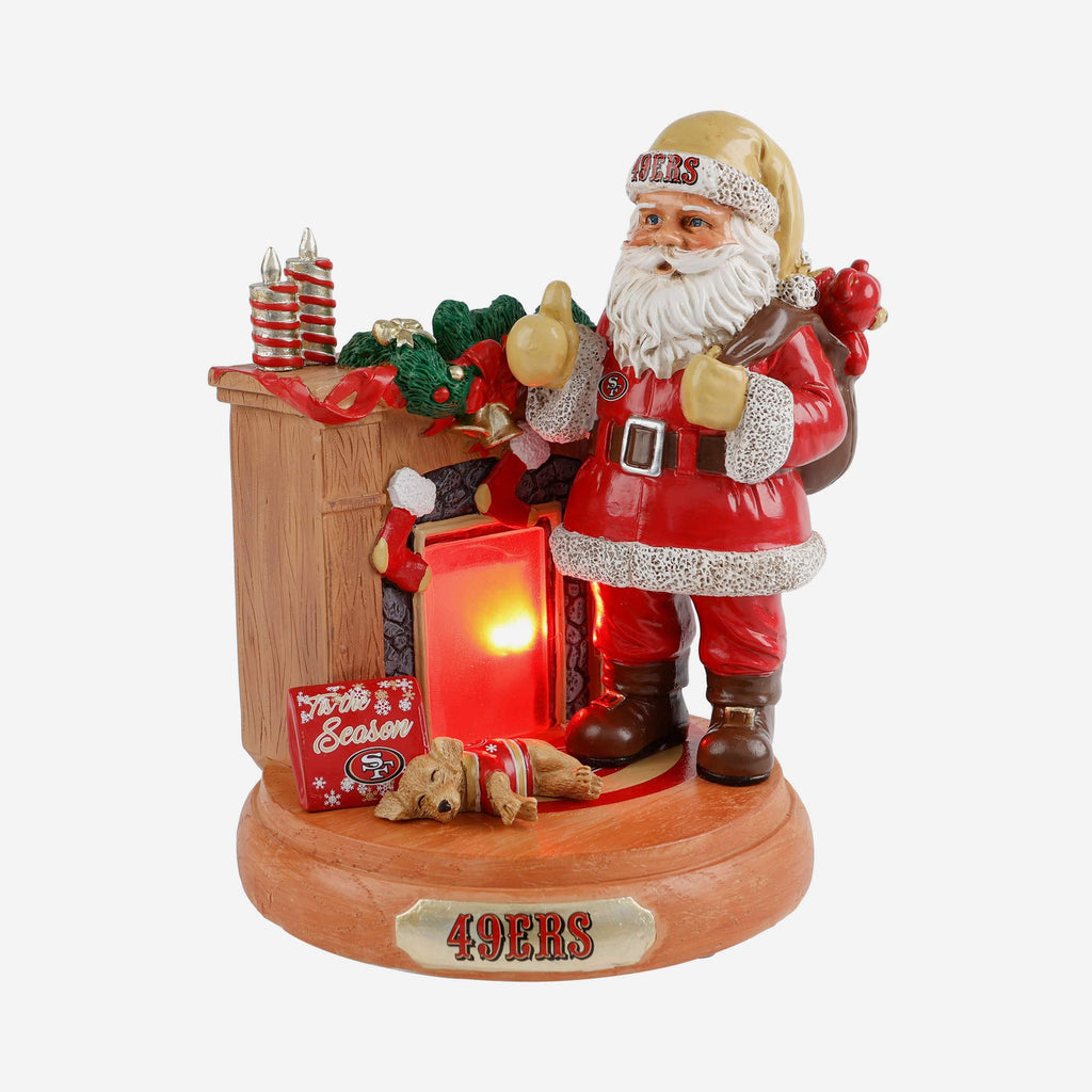 San Francisco 49ers Santa Fireplace Figurine FOCO - FOCO.com