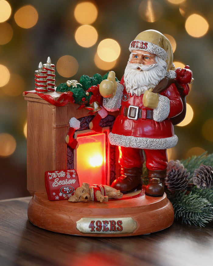 San Francisco 49ers Santa Fireplace Figurine FOCO - FOCO.com