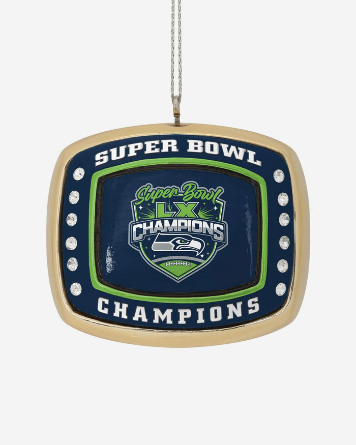 Seattle Seahawks Super Bowl LX Champions Ring Ornament FOCO - FOCO.com