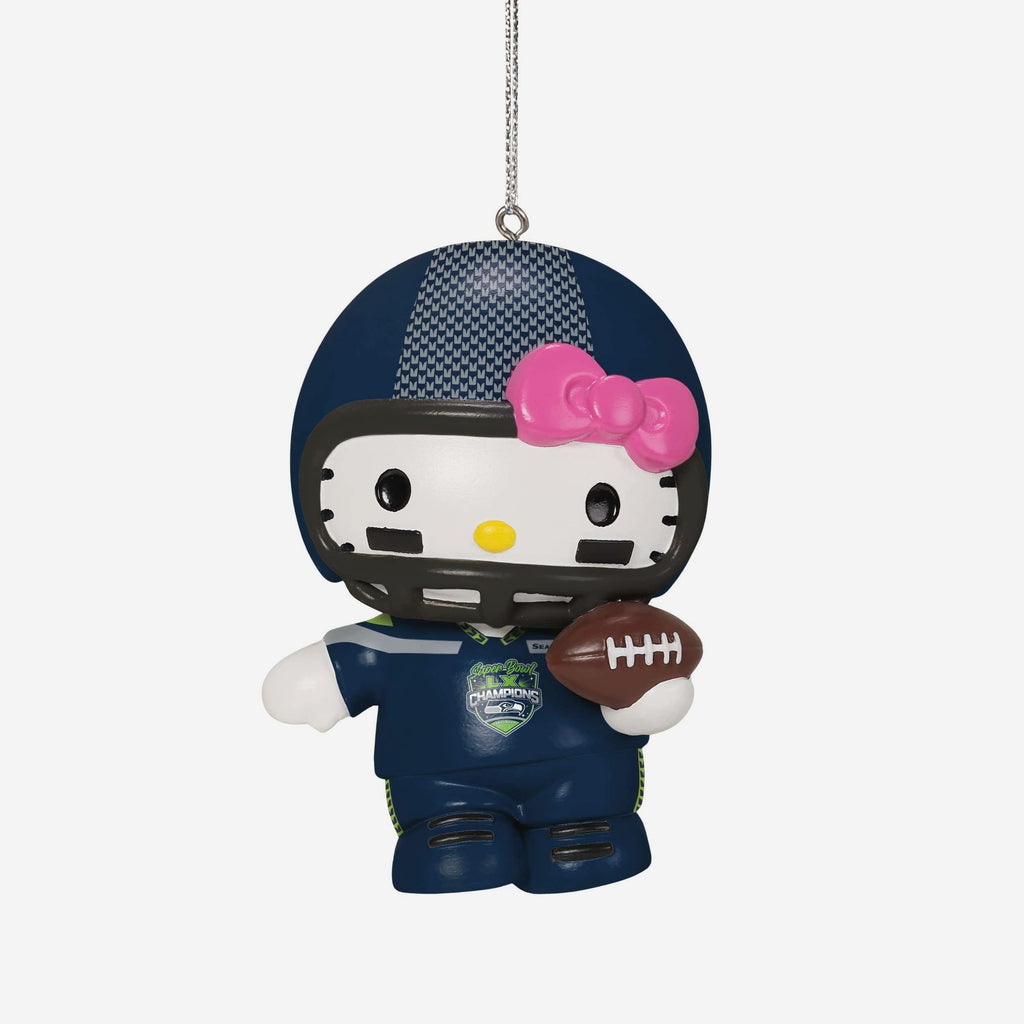 Seattle Seahawks Super Bowl LX Champions Hello Kitty® Resin Jersey Ornament FOCO - FOCO.com