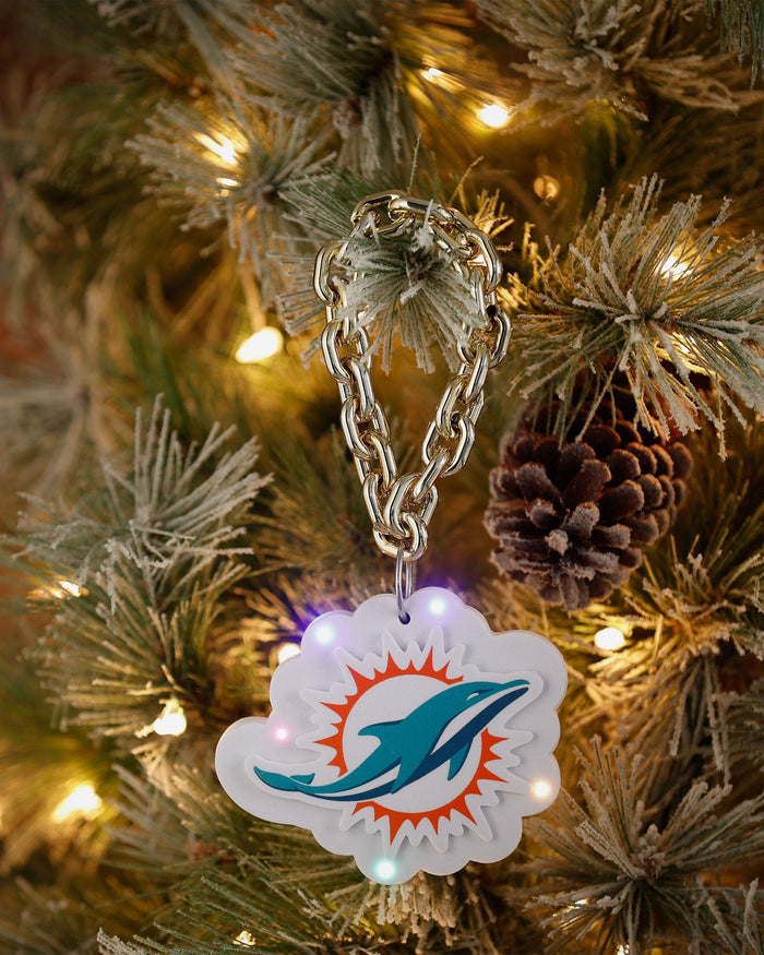 Miami Dolphins Big Logo Light Up Chain Ornament FOCO - FOCO.com