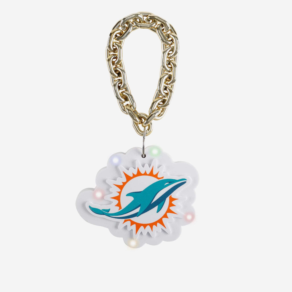 Miami Dolphins Big Logo Light Up Chain Ornament FOCO - FOCO.com