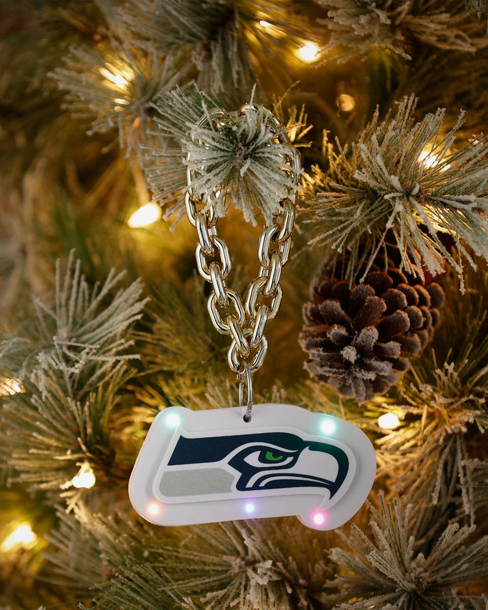 Seattle Seahawks Big Logo Light Up Chain Ornament FOCO - FOCO.com