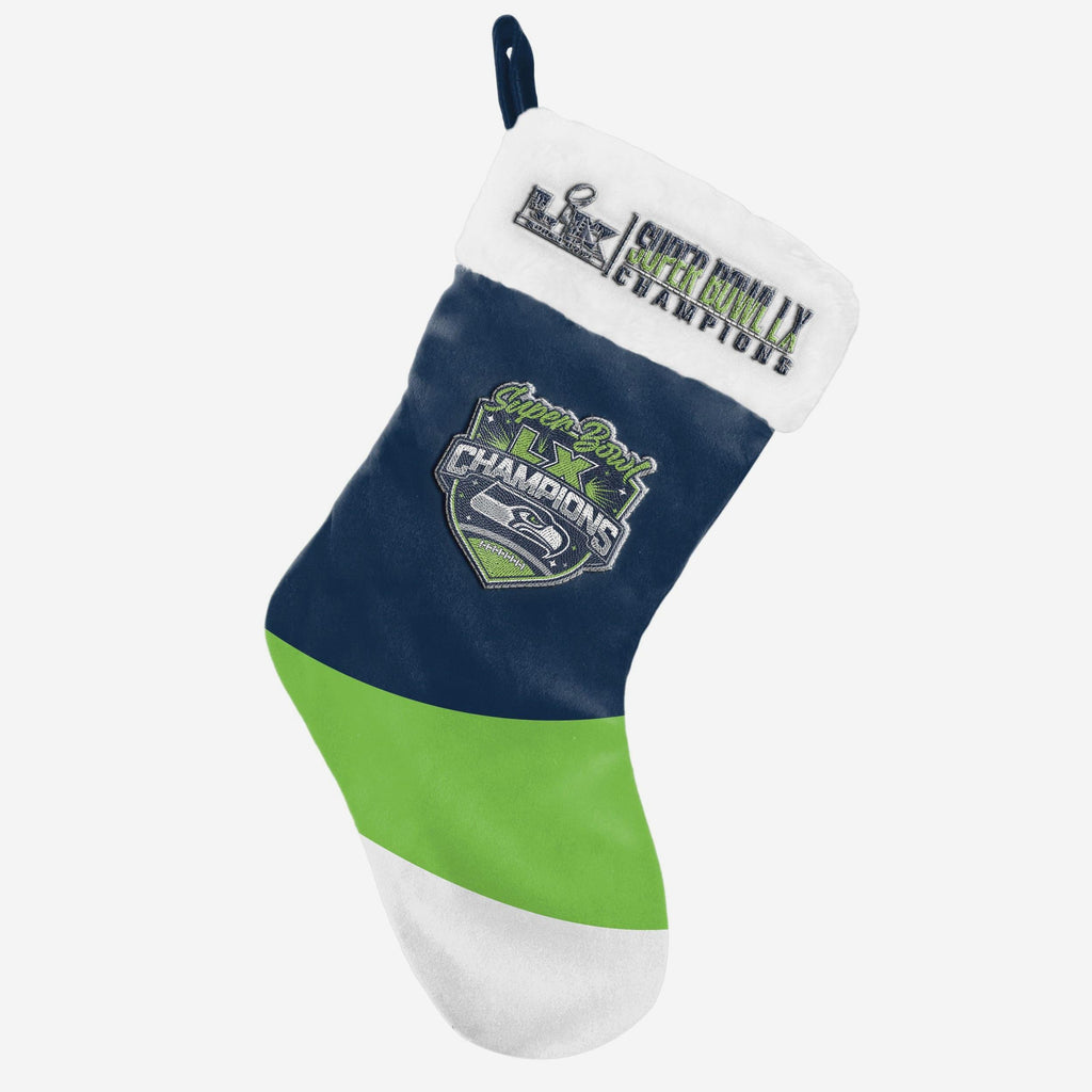 Seattle Seahawks Super Bowl LX Champions Stocking FOCO - FOCO.com