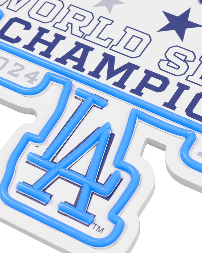 Los Angeles Dodgers 2025 Back To Back World Series Champions Neon Light Up Team Logo Sign FOCO - FOCO.com