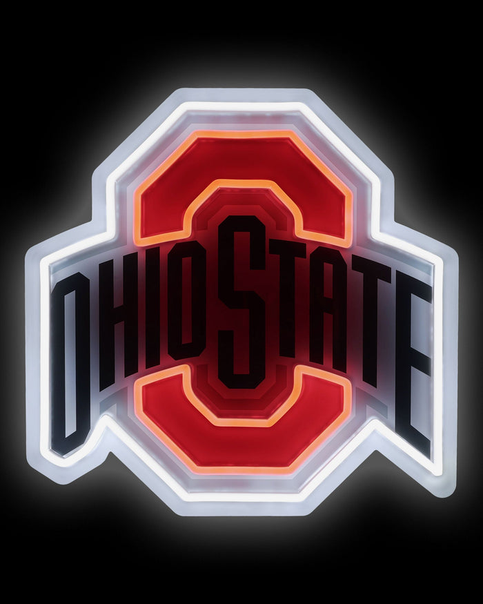 Ohio State Buckeyes LED Neon Light Up Team Logo Sign FOCO - FOCO.com