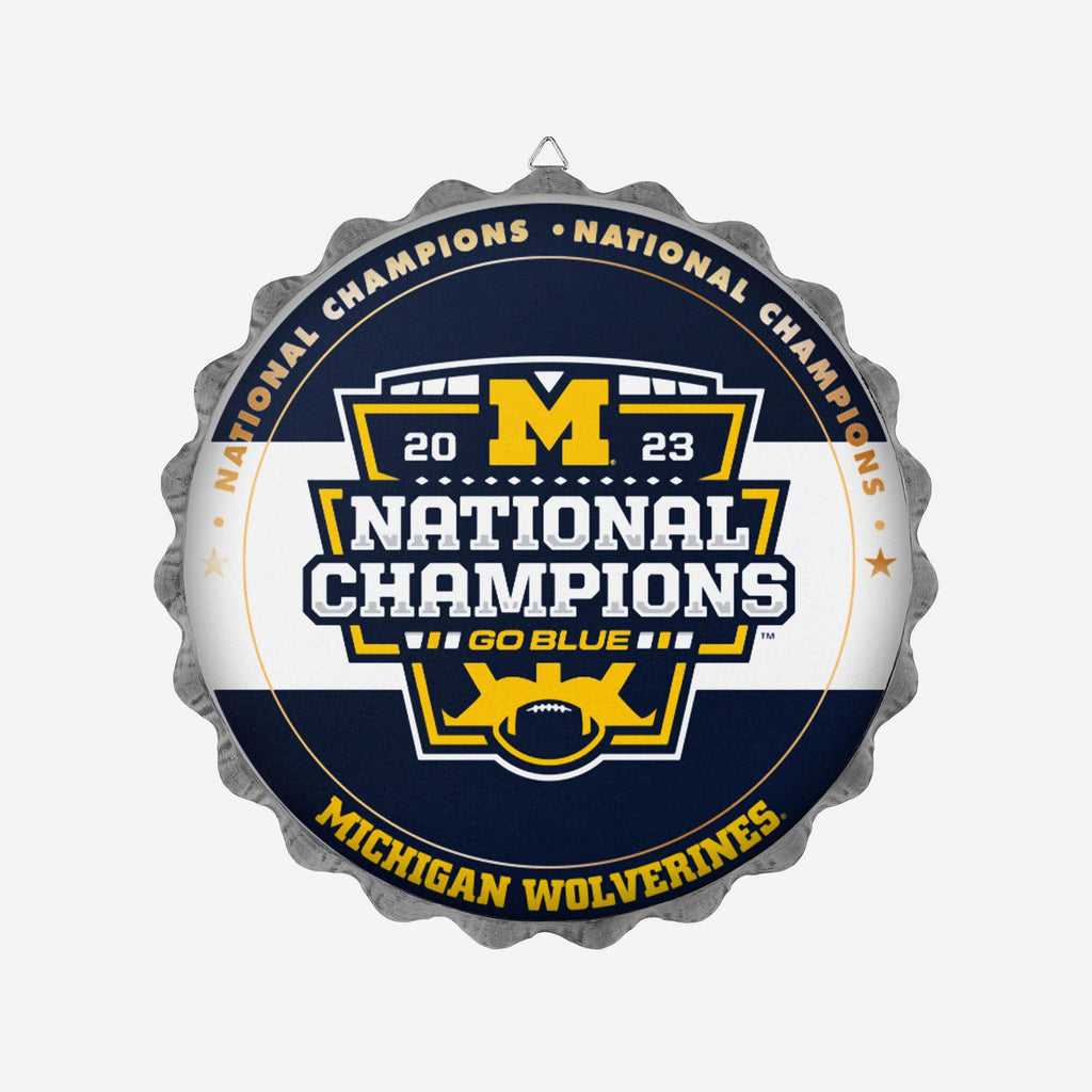 Michigan Wolverines 2023 Football National Champions Bottlecap Sign FOCO - FOCO.com