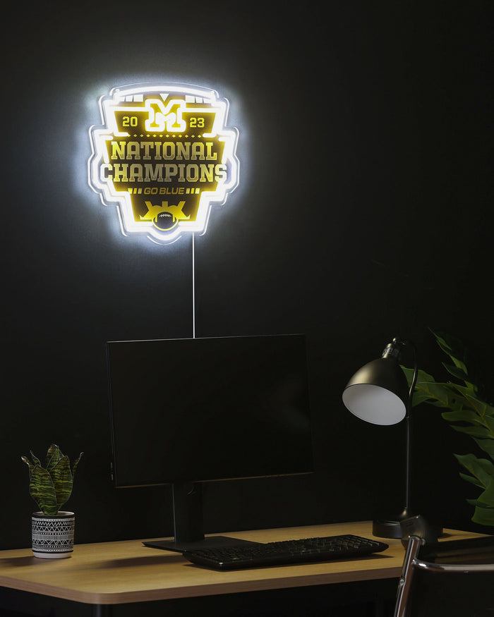 Michigan Wolverines 2023 Football National Champions LED Neon Sign FOCO - FOCO.com