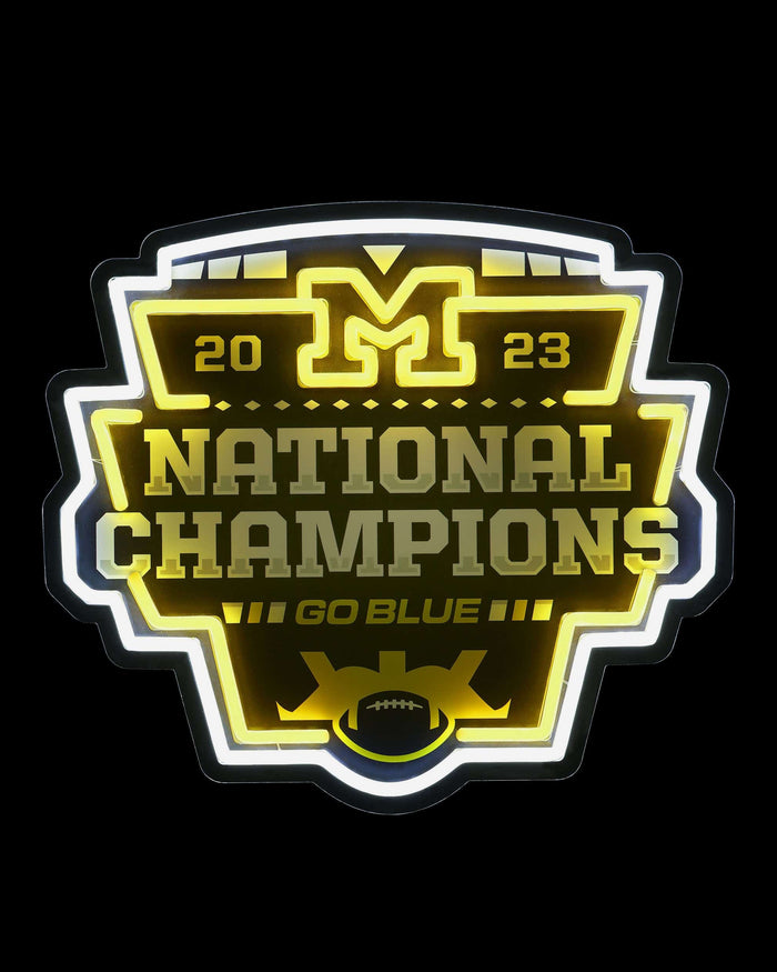 Michigan Wolverines 2023 Football National Champions LED Neon Sign FOCO - FOCO.com