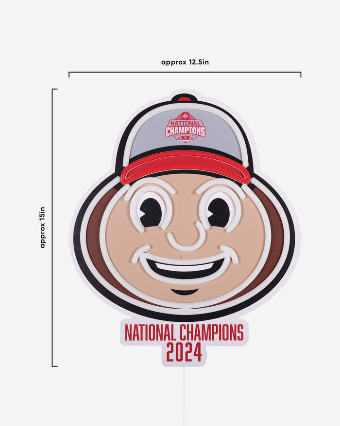 Ohio State Buckeyes 2024 Football National Champions LED Neon Mascot Head Sign FOCO - FOCO.com