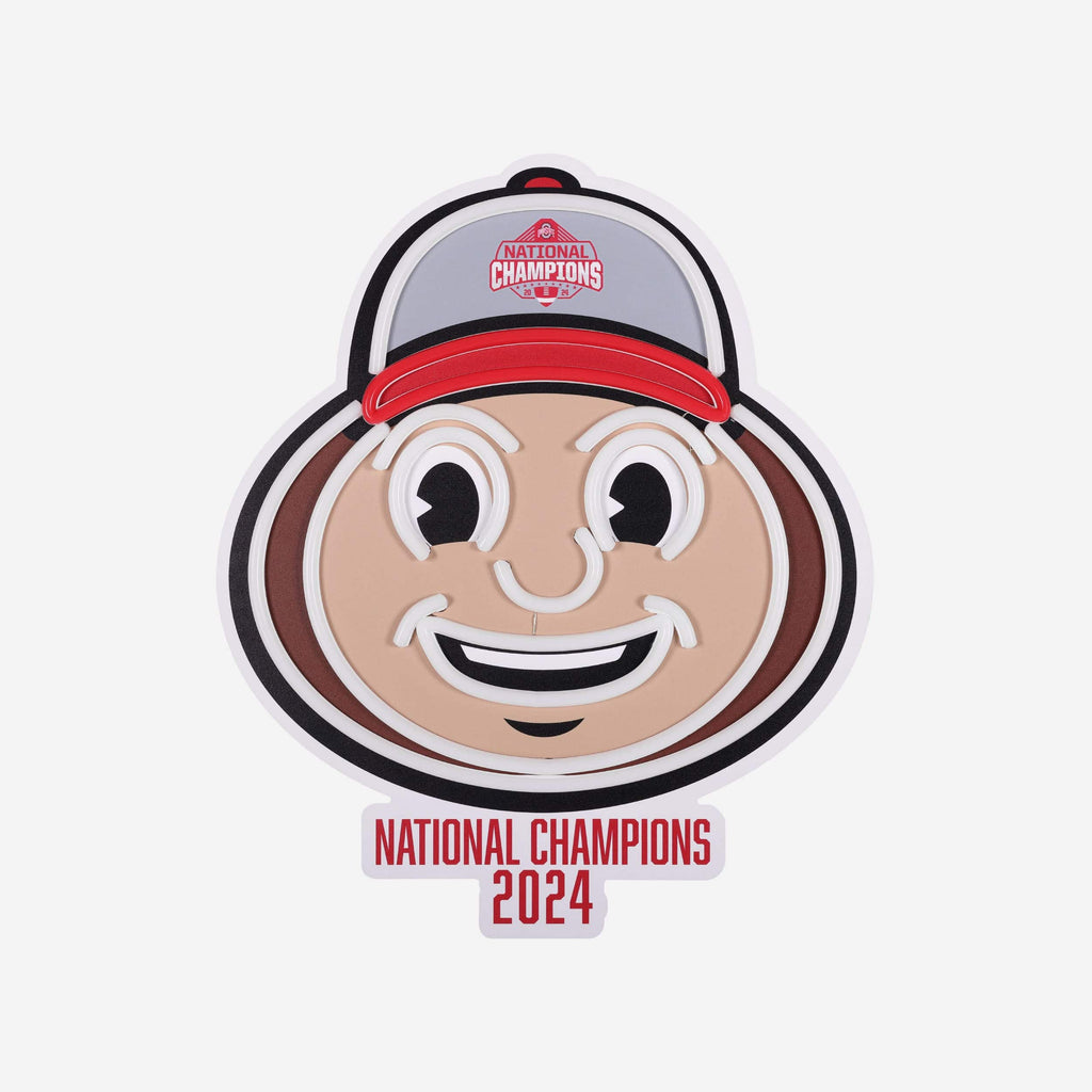 Ohio State Buckeyes 2024 Football National Champions LED Neon Mascot Head Sign FOCO - FOCO.com