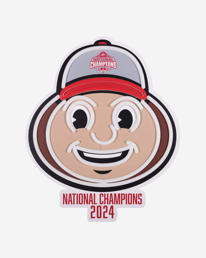 Ohio State Buckeyes 2024 Football National Champions LED Neon Mascot Head Sign FOCO - FOCO.com