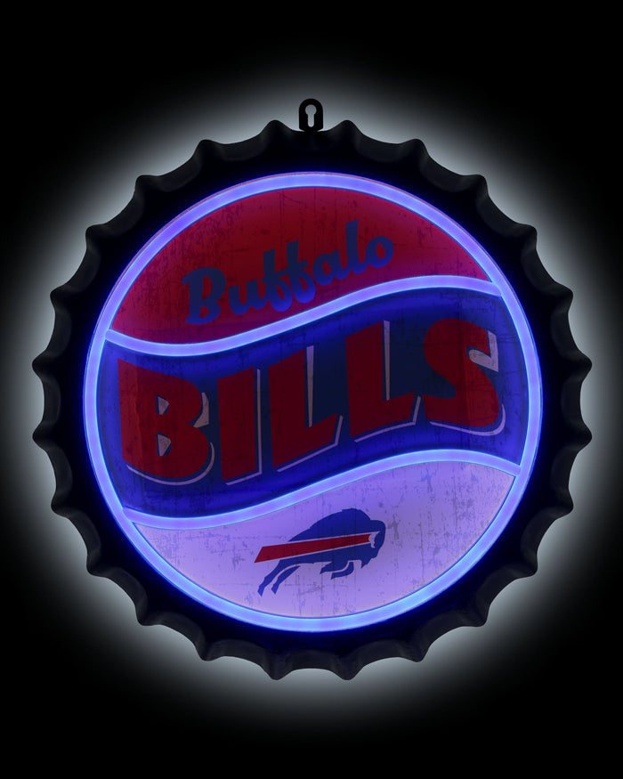 Buffalo Bills LED Neon Backlit Bottle Cap Wall Sign FOCO - FOCO.com