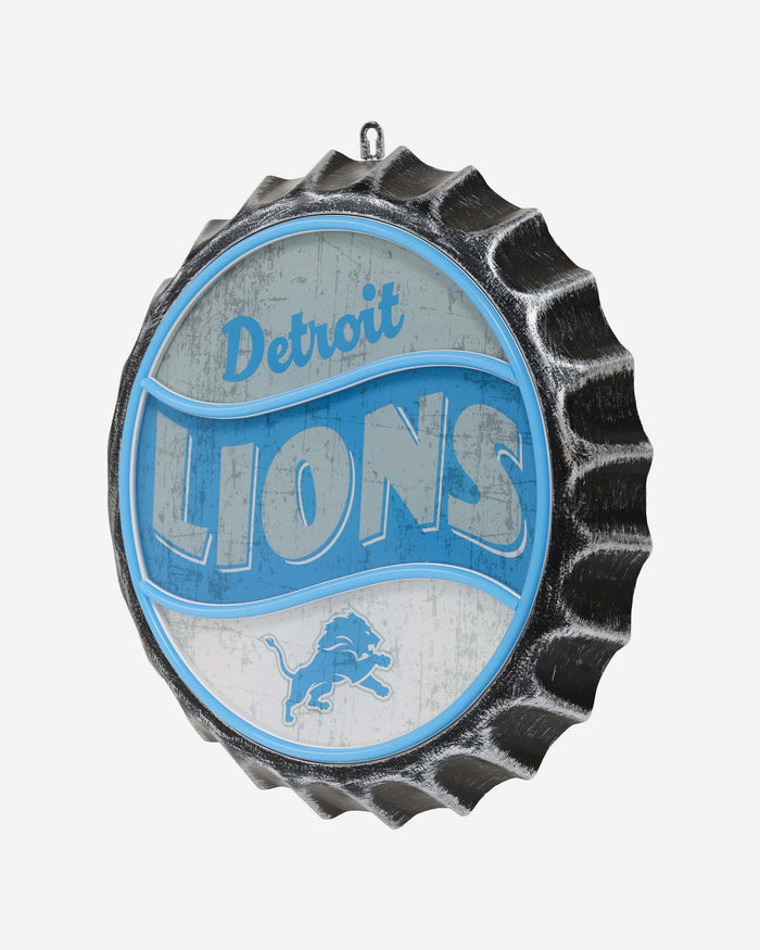 Detroit Lions LED Neon Backlit Bottle Cap Wall Sign FOCO - FOCO.com
