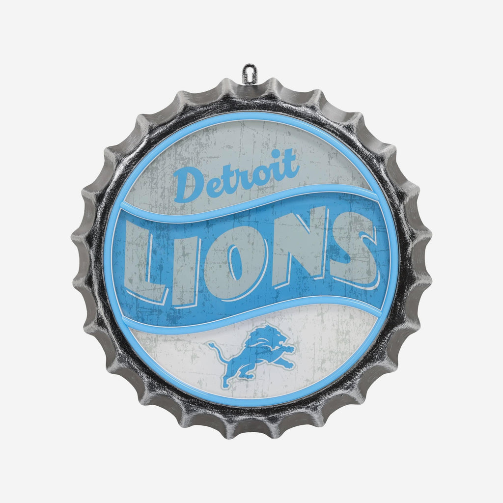 Detroit Lions LED Neon Backlit Bottle Cap Wall Sign FOCO - FOCO.com