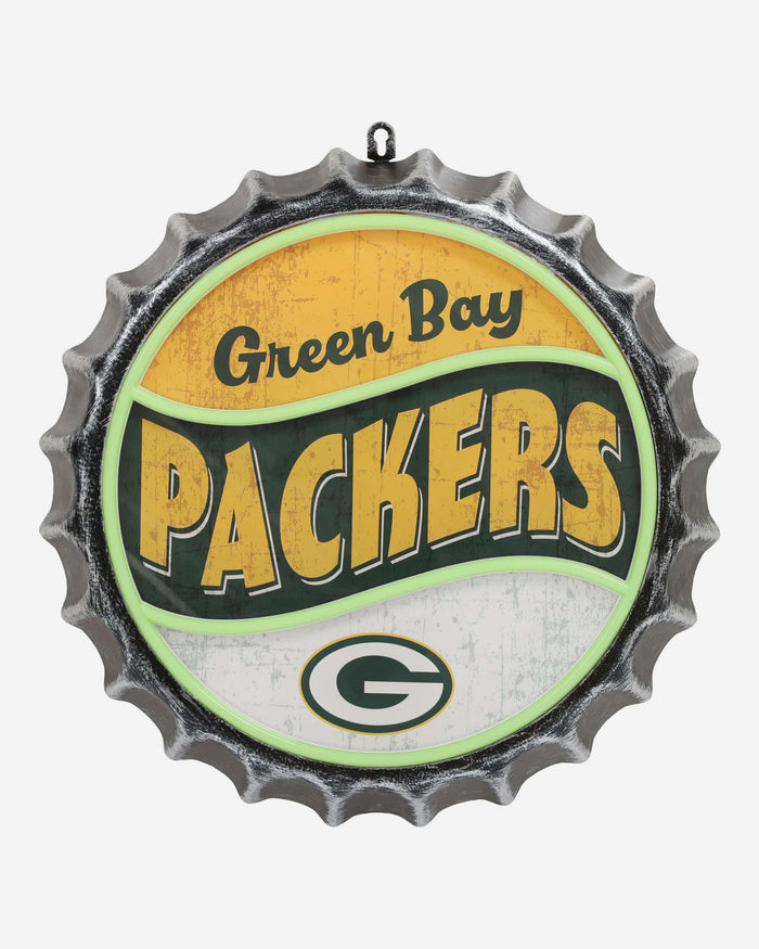 Green Bay Packers LED Neon Backlit Bottle Cap Wall Sign FOCO - FOCO.com