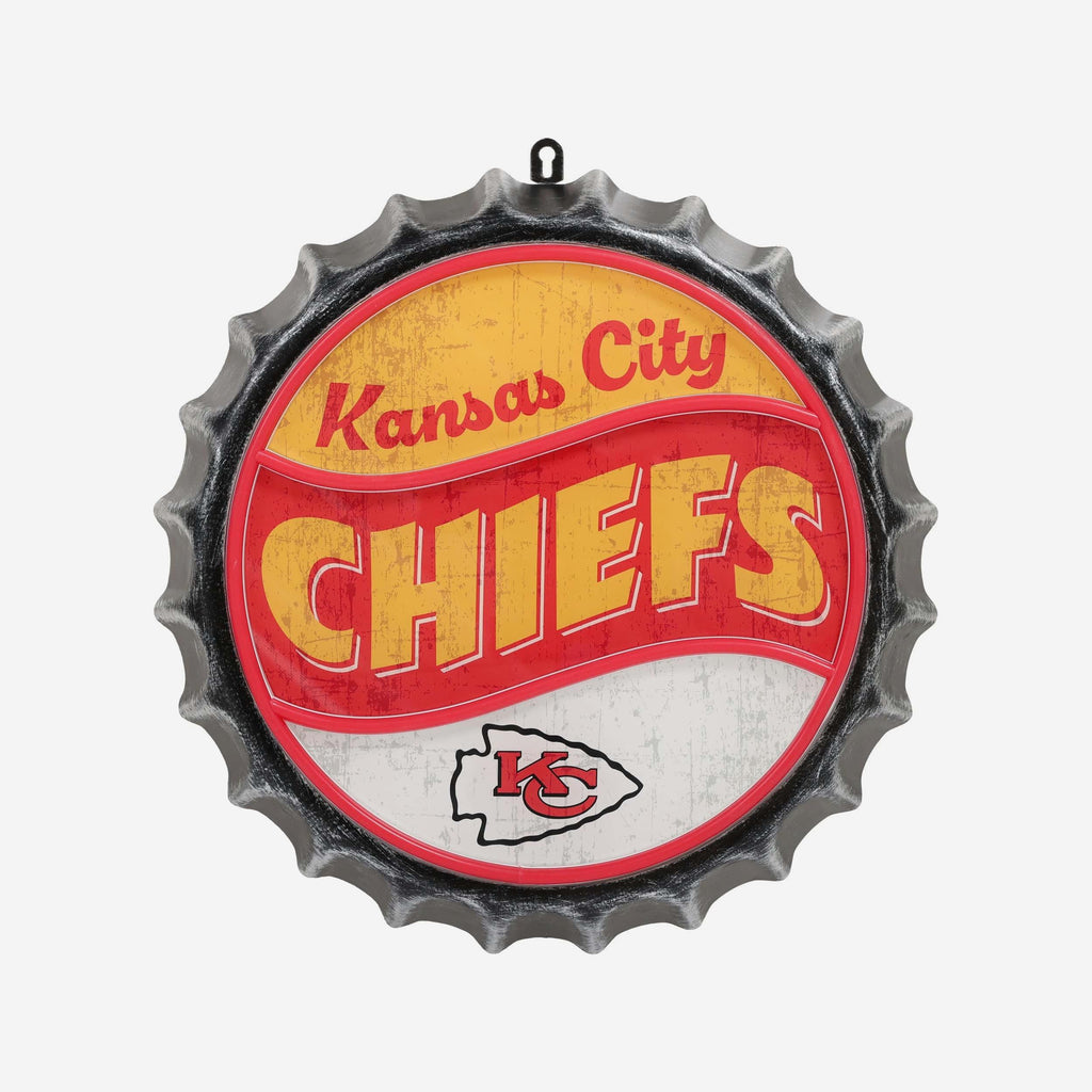 Kansas City Chiefs LED Neon Backlit Bottle Cap Wall Sign FOCO - FOCO.com