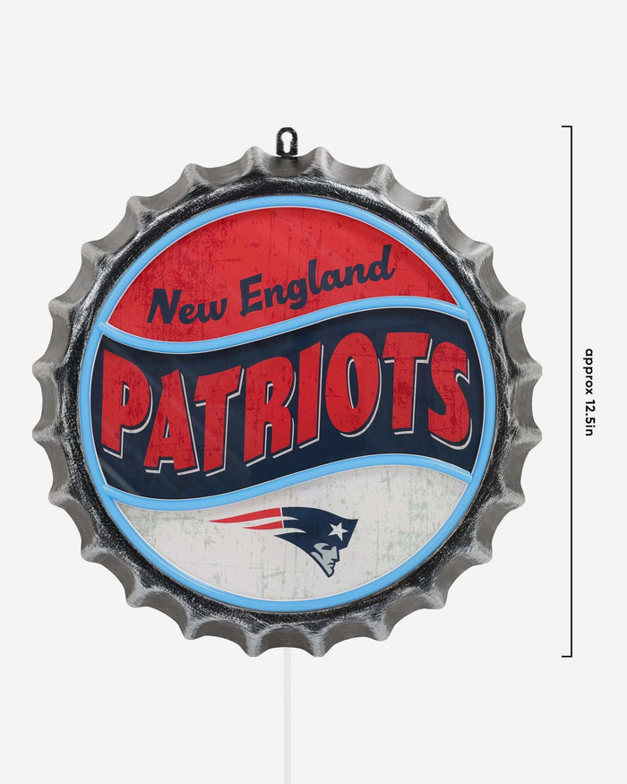 New England Patriots LED Neon Backlit Bottle Cap Wall Sign FOCO - FOCO.com