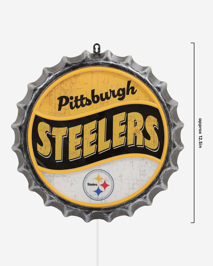 Pittsburgh Steelers LED Neon Backlit Bottle Cap Wall Sign FOCO - FOCO.com