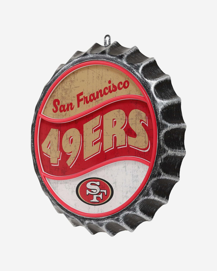 San Francisco 49ers LED Neon Backlit Bottle Cap Wall Sign FOCO - FOCO.com