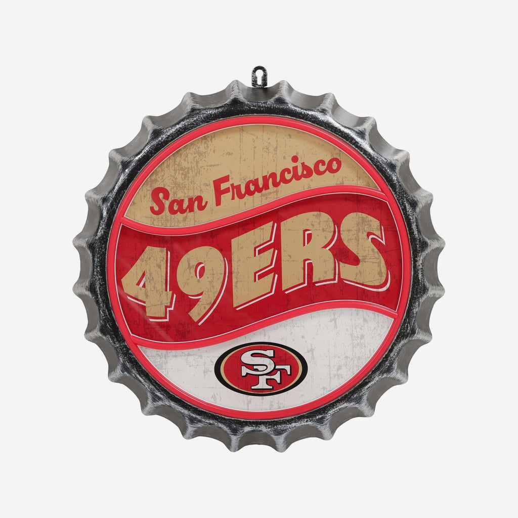 San Francisco 49ers LED Neon Backlit Bottle Cap Wall Sign FOCO - FOCO.com