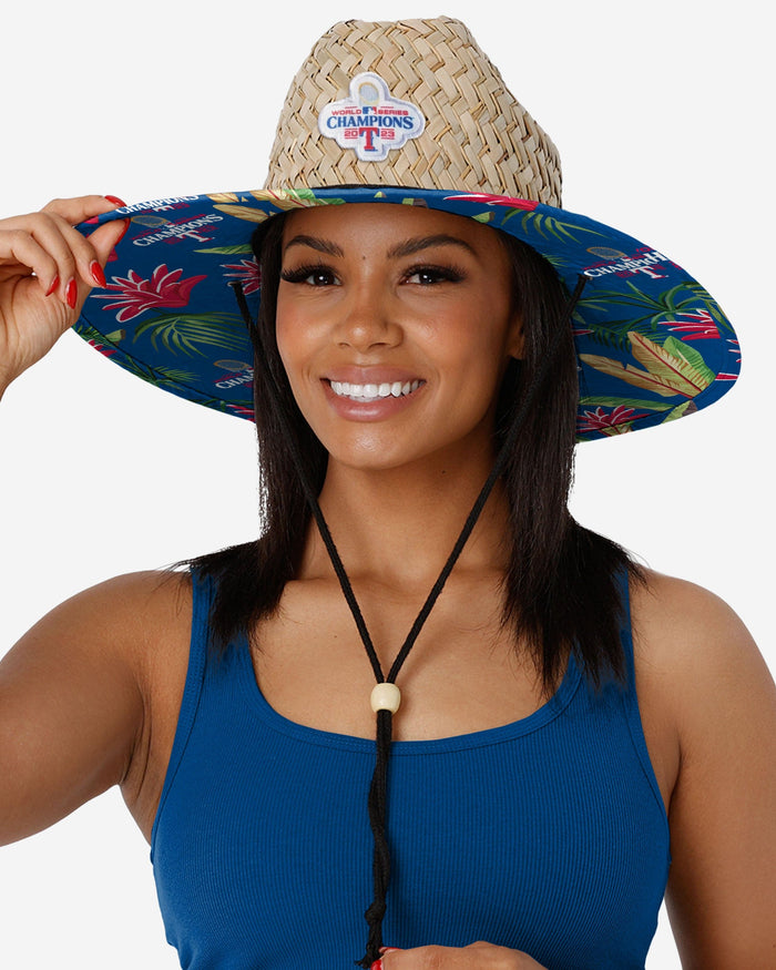 Texas Rangers 2023 World Series Champions Floral Straw Hat FOCO - FOCO.com