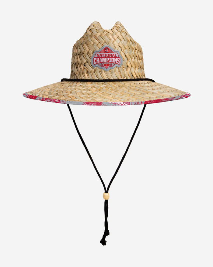 Ohio State Buckeyes 2024 Football National Champions Floral Straw Hat FOCO - FOCO.com