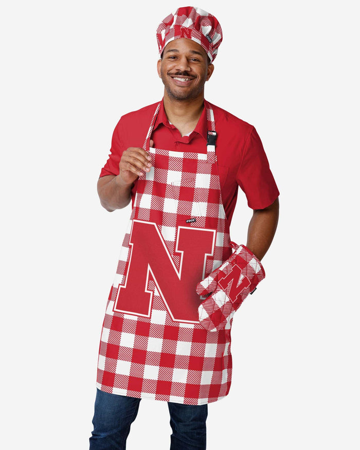 Nebraska Cornhuskers Plaid Chef Hat FOCO - FOCO.com