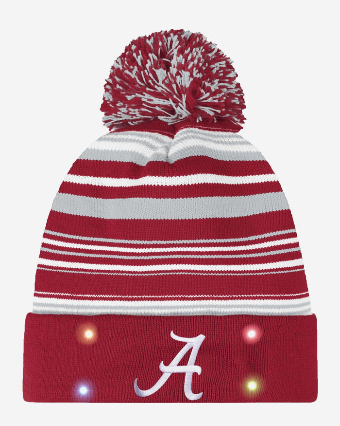 Alabama Crimson Tide Horizontal Stripe Light Up Beanie FOCO - FOCO.com