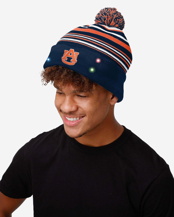 Auburn Tigers Horizontal Stripe Light Up Beanie FOCO - FOCO.com