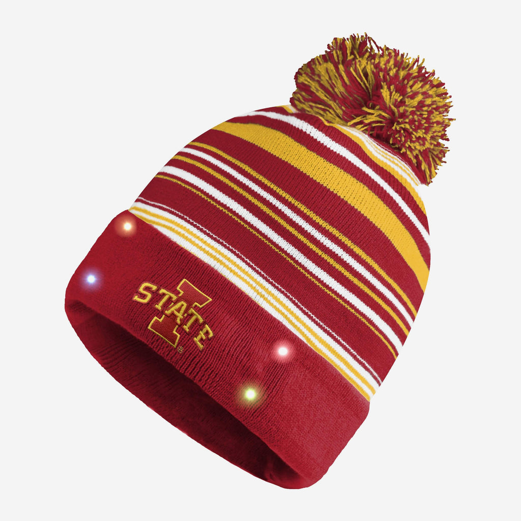 Iowa State Cyclones Horizontal Stripe Light Up Beanie FOCO - FOCO.com