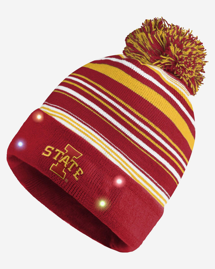 Iowa State Cyclones Horizontal Stripe Light Up Beanie FOCO - FOCO.com