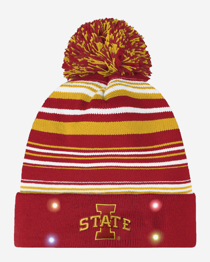 Iowa State Cyclones Horizontal Stripe Light Up Beanie FOCO - FOCO.com