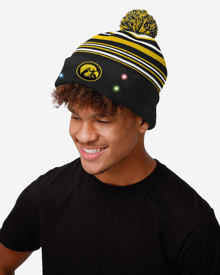 Iowa Hawkeyes Horizontal Stripe Light Up Beanie FOCO - FOCO.com