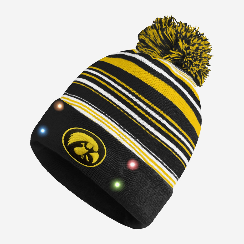 Iowa Hawkeyes Horizontal Stripe Light Up Beanie FOCO - FOCO.com