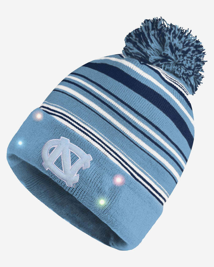 North Carolina Tar Heels Horizontal Stripe Light Up Beanie FOCO - FOCO.com