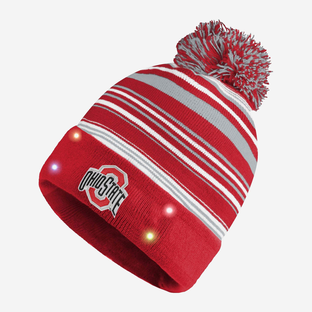 Ohio State Buckeyes Horizontal Stripe Light Up Beanie FOCO - FOCO.com