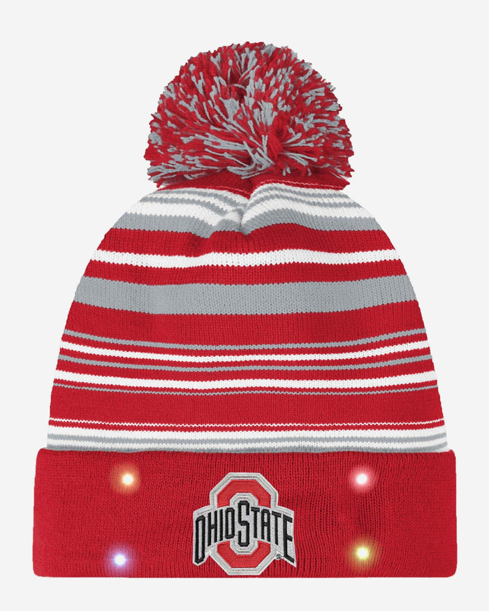 Ohio State Buckeyes Horizontal Stripe Light Up Beanie FOCO - FOCO.com