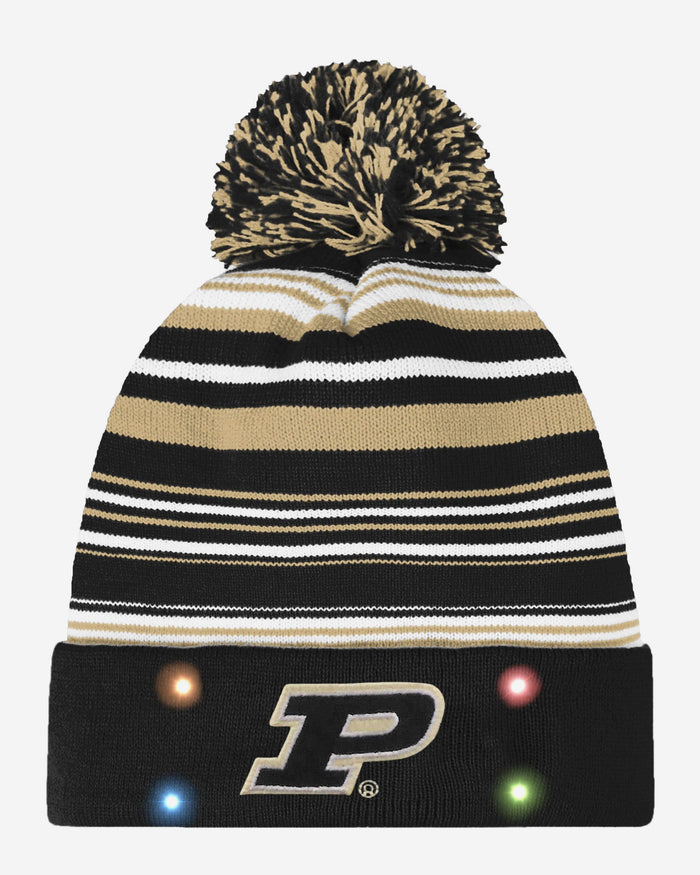 Purdue Boilermakers Horizontal Stripe Light Up Beanie FOCO - FOCO.com