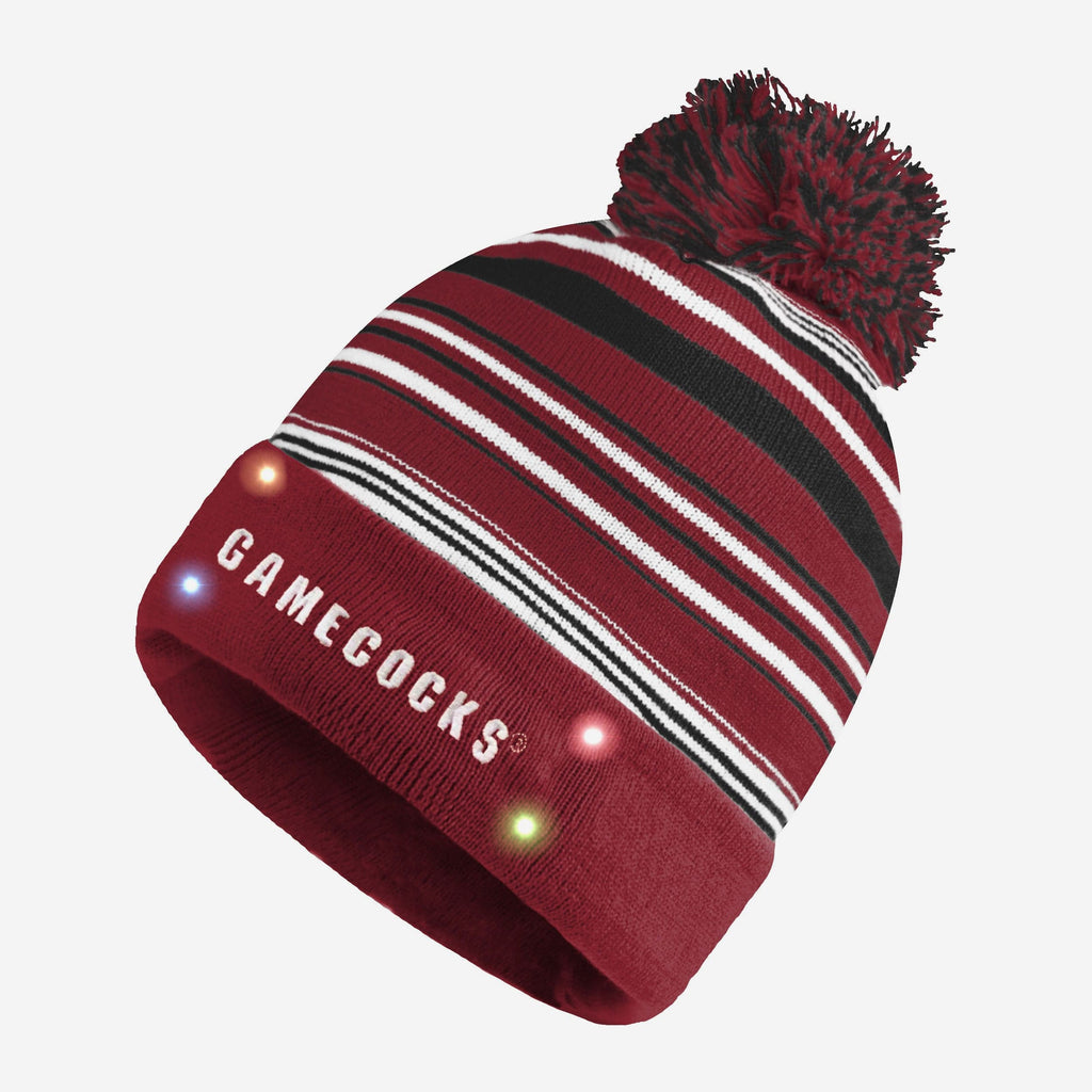 South Carolina Gamecocks Horizontal Stripe Light Up Beanie FOCO - FOCO.com