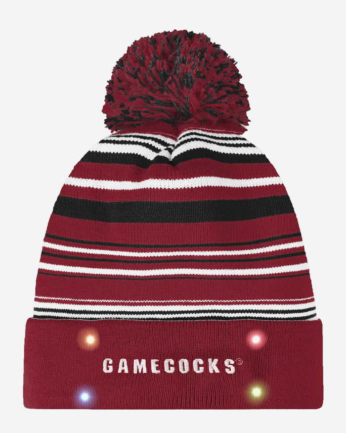 South Carolina Gamecocks Horizontal Stripe Light Up Beanie FOCO - FOCO.com